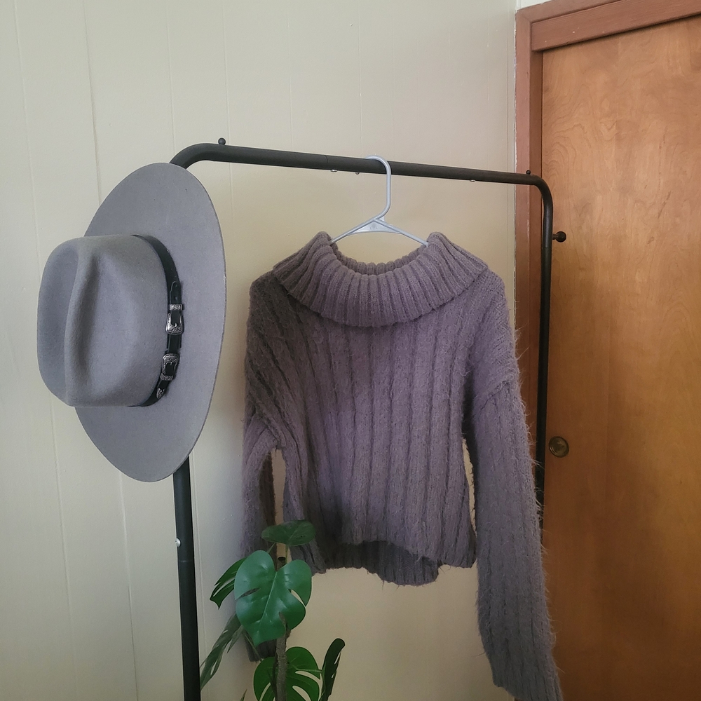 Wild Fable Turtle Neck Grey Cropped Sweater In XXL